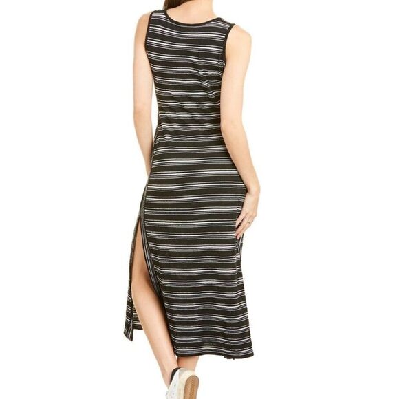 Max Studio Women's Stripe Sleeveless Maxi Dress, Black/Ivory, Extra Small - Picture 2 of 2
